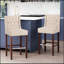 Élégant tabouret de bar pivotant capitonné à losanges avec hauteur réglable et siège en similicuir confortable, idéal pour les cuisines et les bars modernes.-2104797163