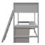 Lit mezzanine simple gris avec bureau et tablette, Living Solution, bois de pin massif, bureau sans tablette requis, construction, nécessaire