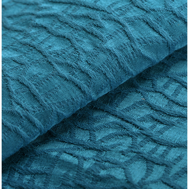 Angola Solid Colour Ruffled 56" Window Valance, Ocean Depths