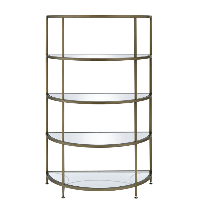 Aditya Contemporary Rectangular Mirrored Rack in Antique Brass