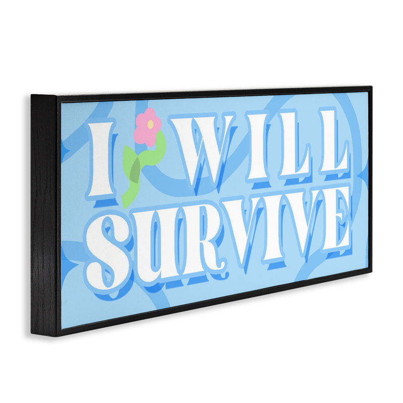 «Groovy I Will Survive», giclée encadrée, design par Lil 'Rue, H 10 po x l 24 po, Giclée encadrée noir minuit