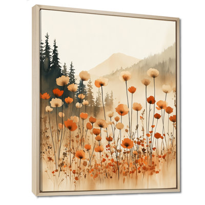 Wildflower Wall Art, Orange Floral Decor, Cenedra