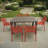 Carachure Rectangular 7 - Piece 6 - Person 100Cm L Outdoor Table Set-776803250