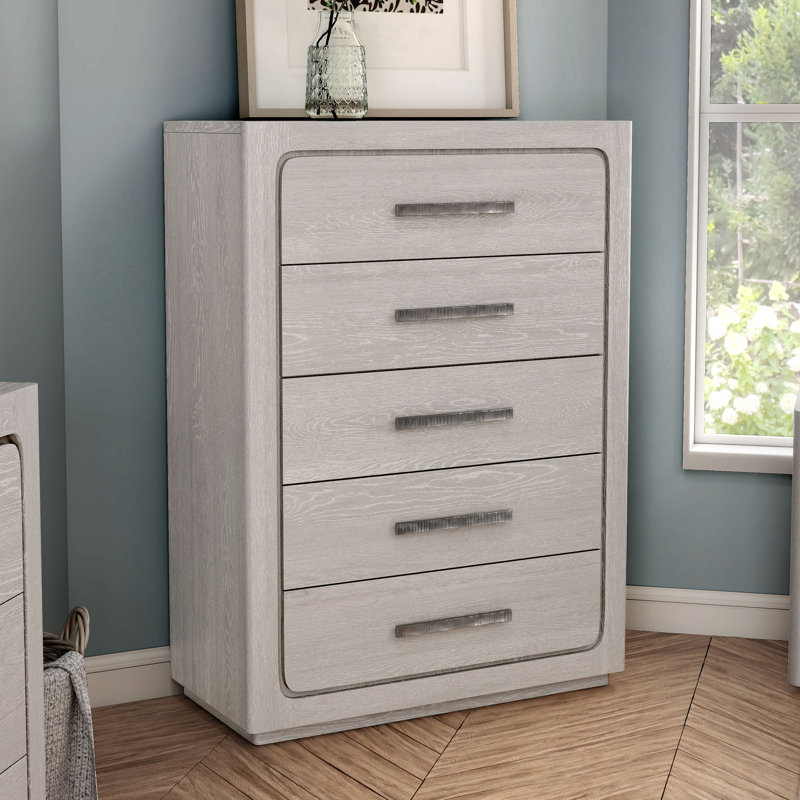 Commode 5 tiroirs Archer, Blanc