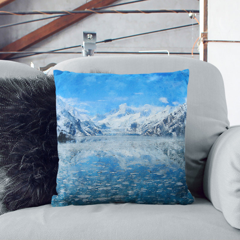 Alaskan Mountain and Lake Vol.2 Scatter Cushion, Stone, 40cm H x 40cm W x 15cm D