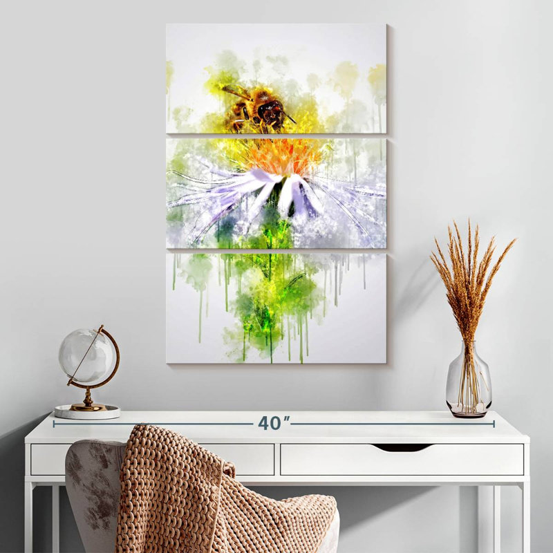 Brampt Honeybee On Flower, 32" H x 20" W
