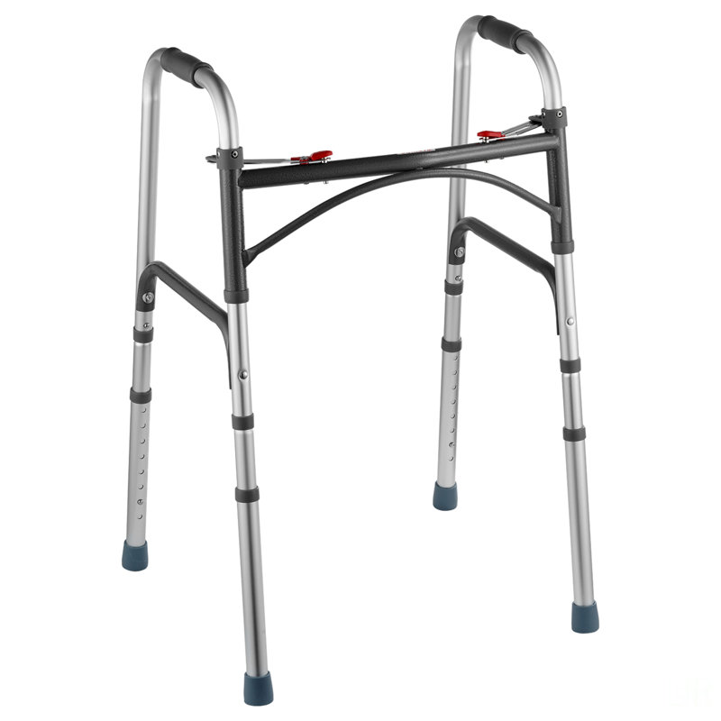 Folding Walker Aluminum Mobility Walker Aid With Adjustable Height 350LBS