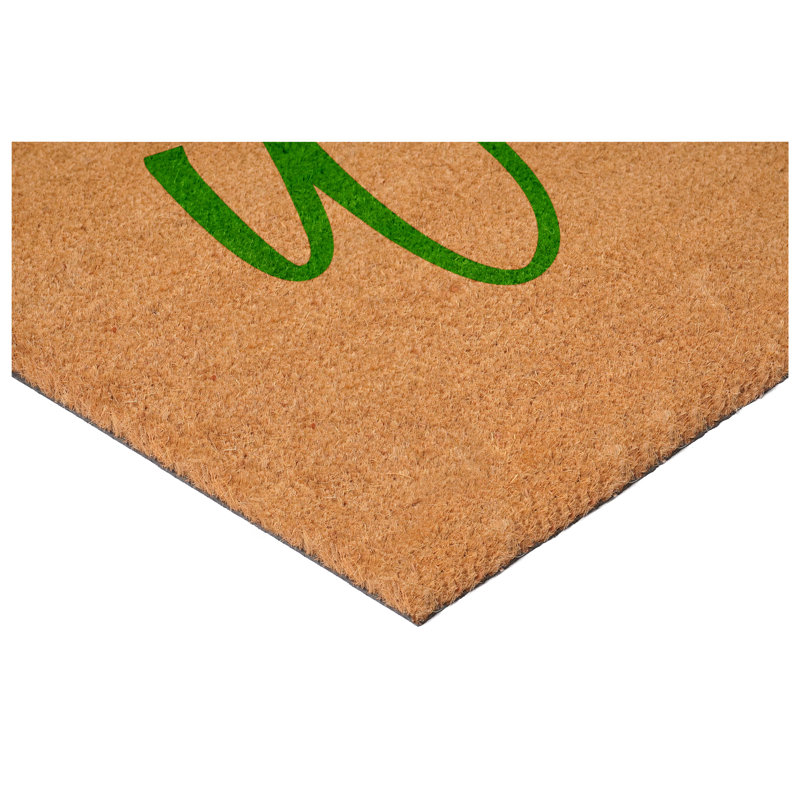 Cursive Welcome Doormat, 24" W x 36" L, Green