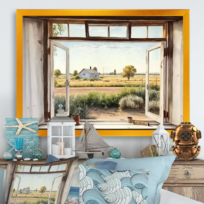 «Window to Landscape Views I - Farm Landscape», art mural