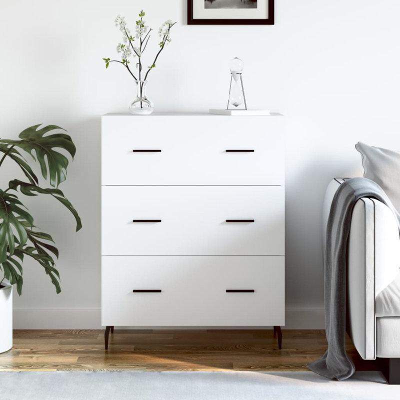Marckson 69.5 cm W Chest of 3 Drawers, White