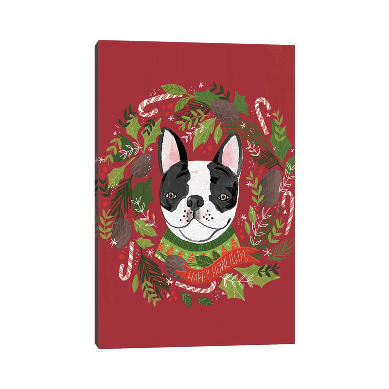 Christmas Happy Howlidays by Loni Harris - Wrapped Canvas Gallery-Wrapped Canvas Giclée, 20.32 cm H x 30.48 cm W