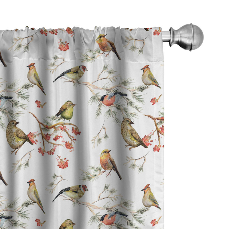 Animal Semi-Sheer Rod Pocket Curtain Panels, 28" x 63"