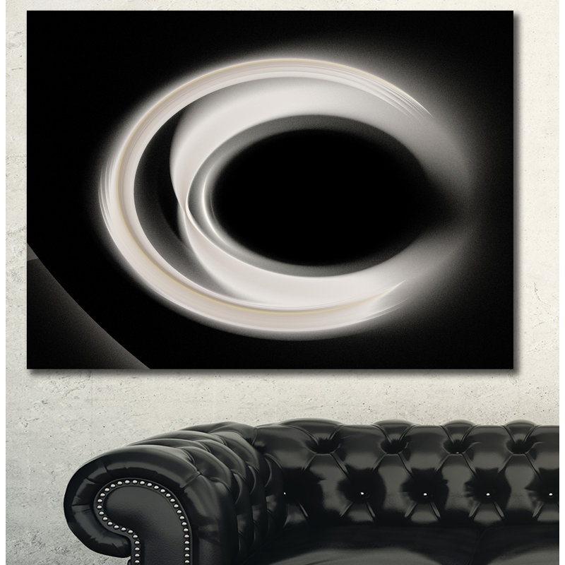 Fractale blanche sur fond noir - impression sur toile tendue, H 20 po x l 20 po x P 1 po