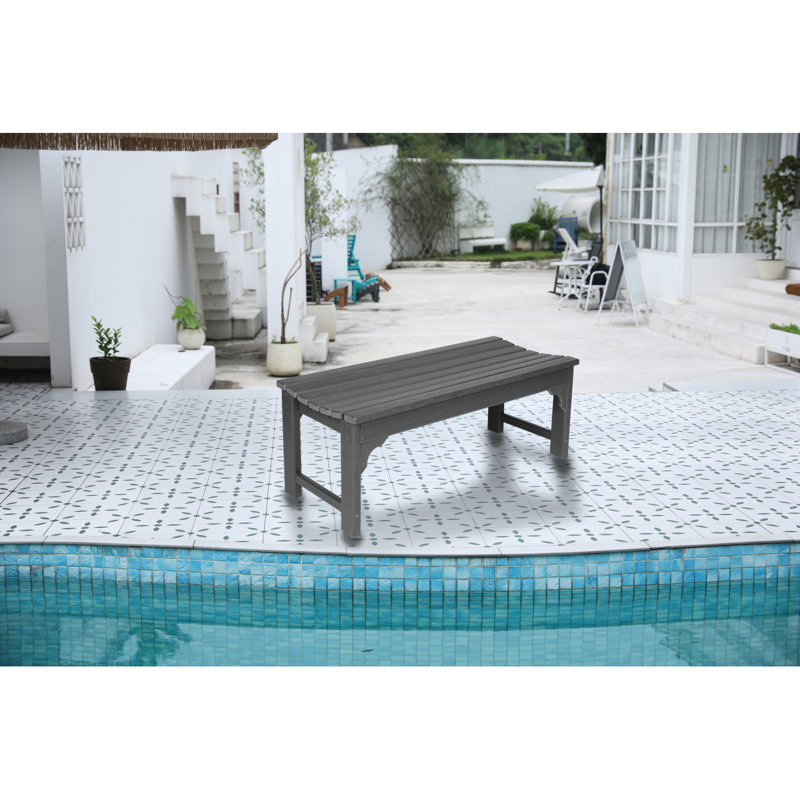 Banc Adirondack sans dossier avec protection UV pour l'extérieur, Gris