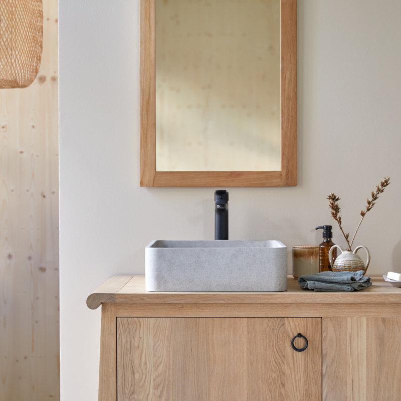 Tikamoon Thaïs 39mm L x 39mm W Square Sink, Grey