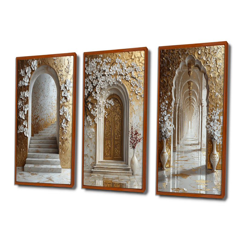 Istanbul Sultans Palace I - Collection d'impressions sur toile 3 pièces, Brun, H 32 po x l 48 po