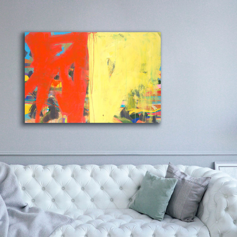«Color Block 12» par Jan Weiss, art mural sur toile, H 40 po x l 60 po x P 1,5 po