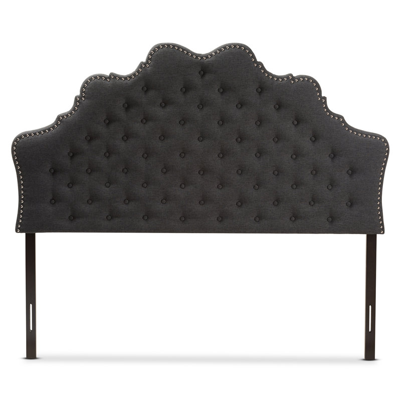 Tête de lit tapissier Gedeone, Grand, Gris foncé