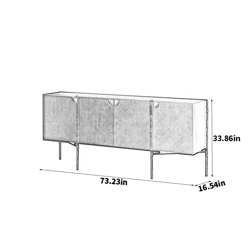 Retro Rattan Design Sideboard