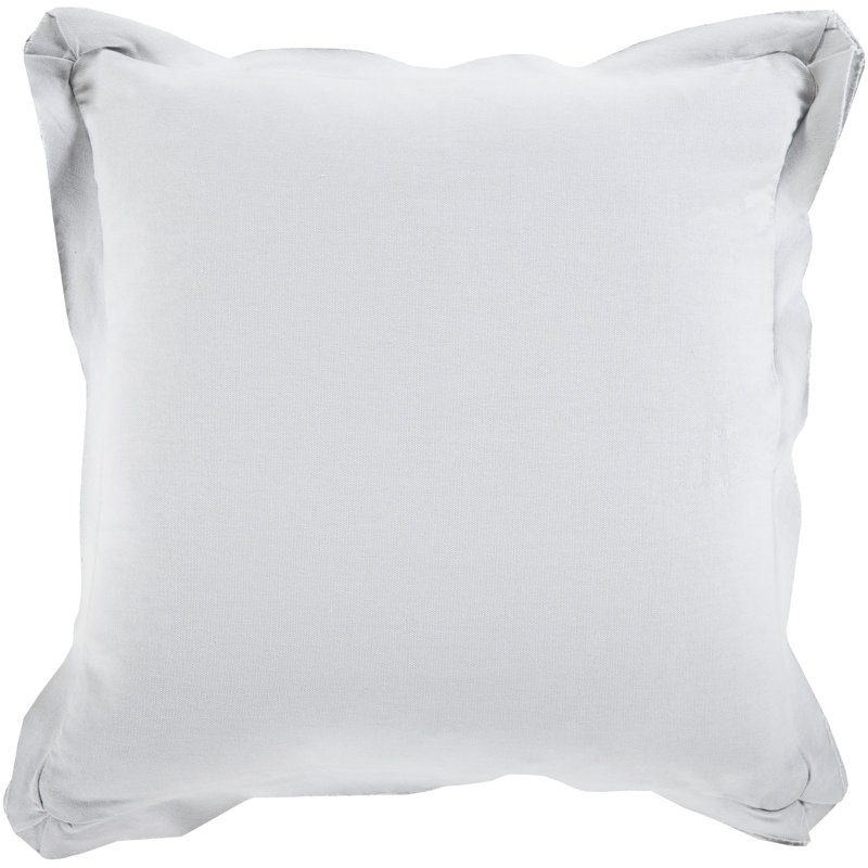  Housse de coussin carré en coton, Ivoire, H 20 po x l 20 po x P 4 po, Polyester/ Bourre en polyester