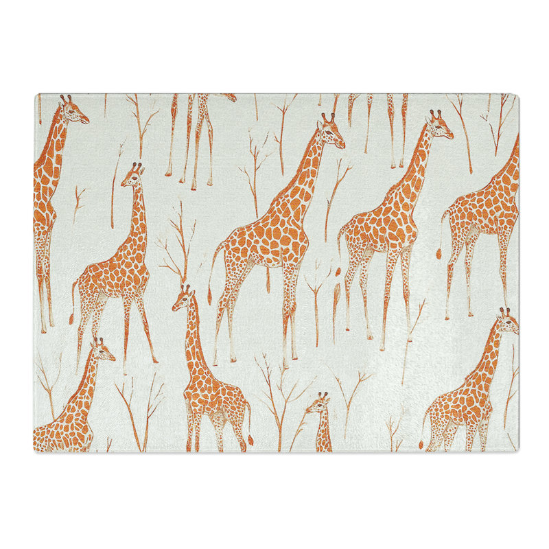 Giraffe Pattern  Glass Chopping Board