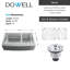 Évier de cuisine à double cuve en acier inoxydable de calibre 16 de profondeur 16 po avec crépine et grille 16 po Dowell