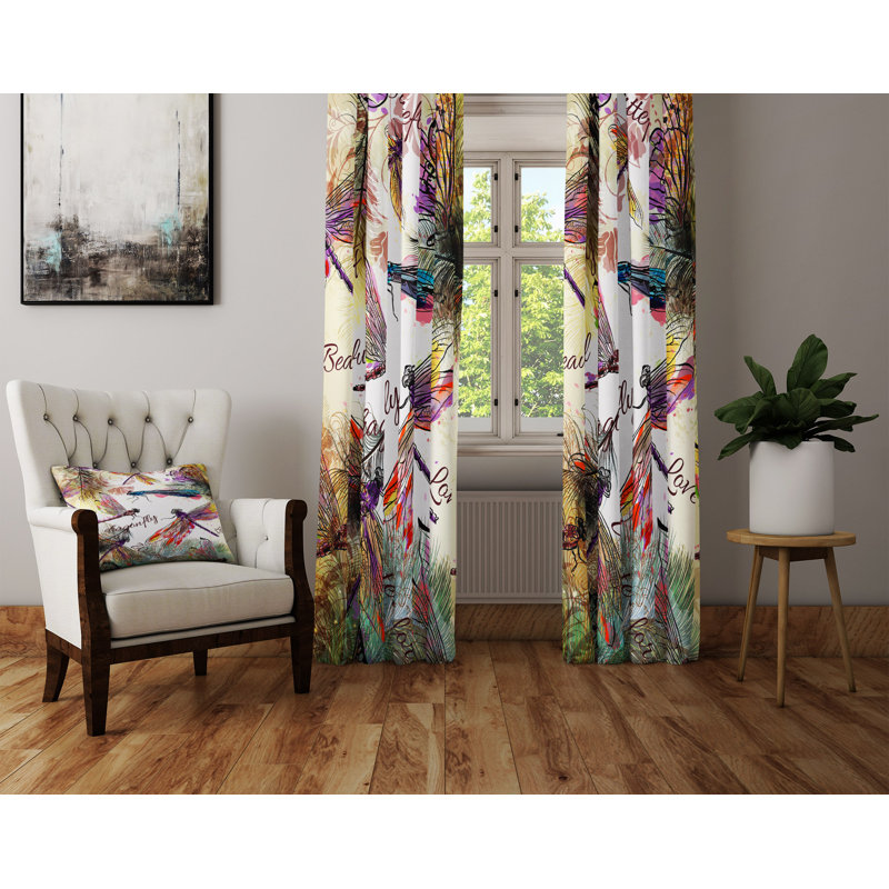 Paire de rideaux libellule, L 40 po x L 61 po
