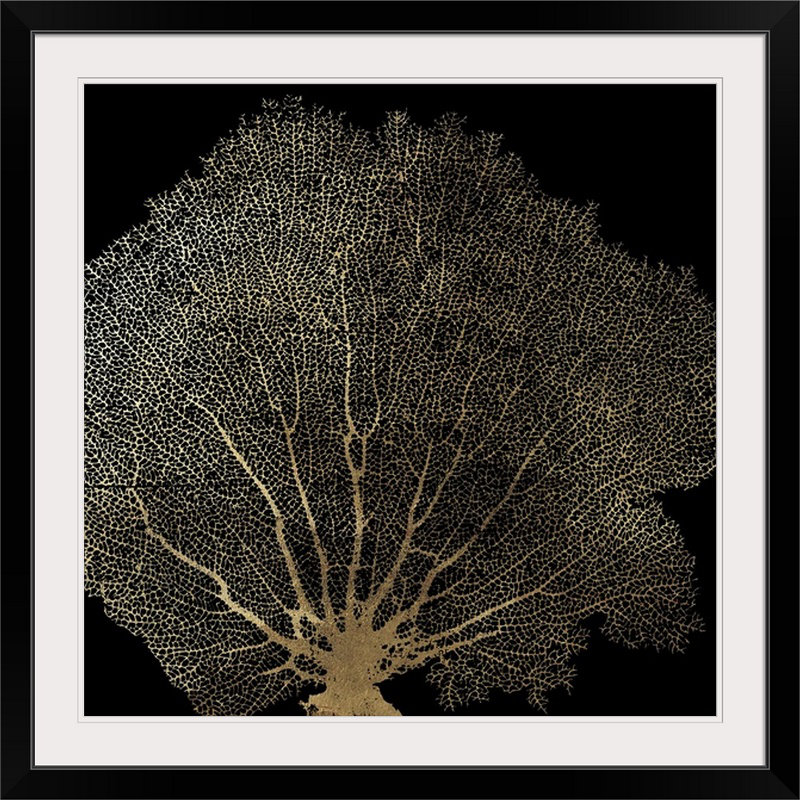 « ii », impression Honeycomb Coral, Cadre noir, H 20" x l 20" x P 1"
