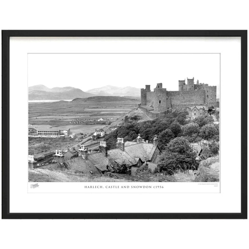 Harlech, Castle And Snowdon C1956 - Single Picture Frame Print, 45cm H x 60cm W x 2.3cm D