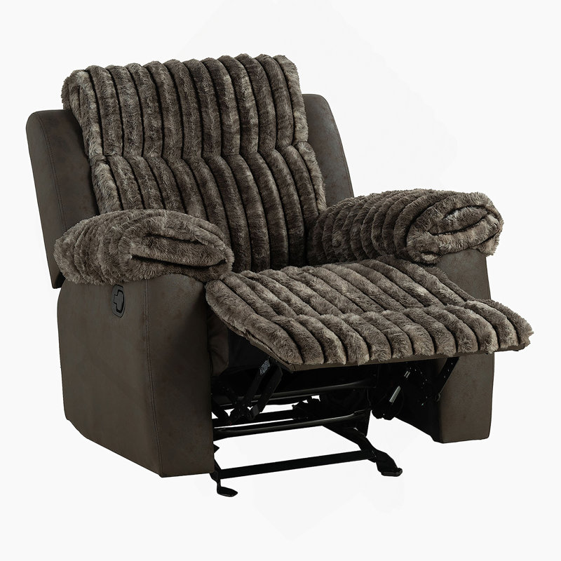 Fauteuil oscillant inclinable manuel transitionnel de style transitionnel à deux tons brun, Brown