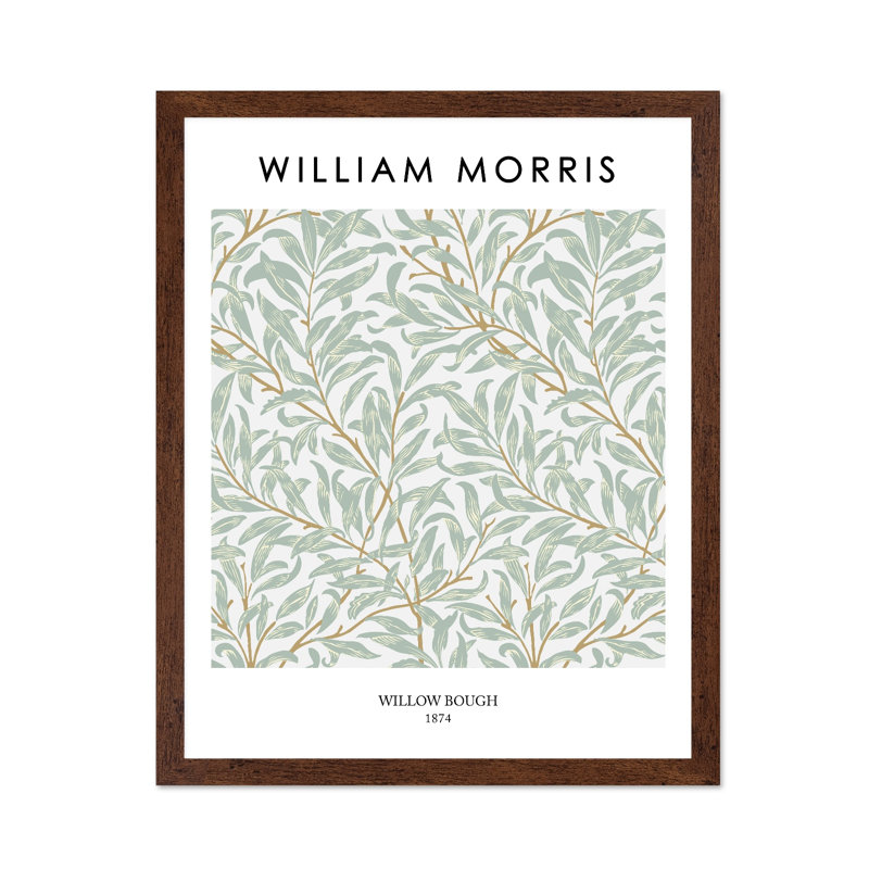 William Morris - Willow Bough No1, Poster, 24"H x 32"W, Brown Framed