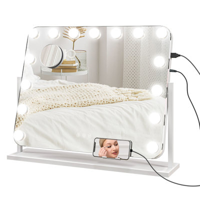 Evelyngrace Hollywood Vanity Mirror with Lights Lighted Makeup Mirror 63x50 cm