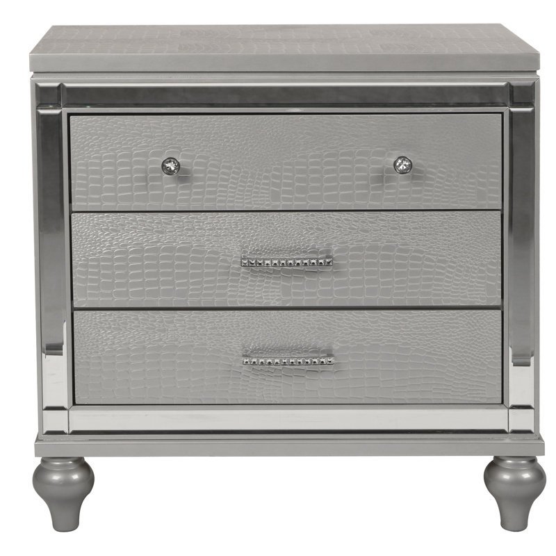 Sherley Nightstand, Silver