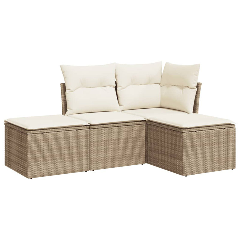 Ensemble de canapé de jardin Vidaxl beige, blanc crème