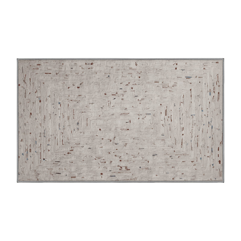 Tapis gris lavable à la machine, Rectangle 6 pi x 9 pi