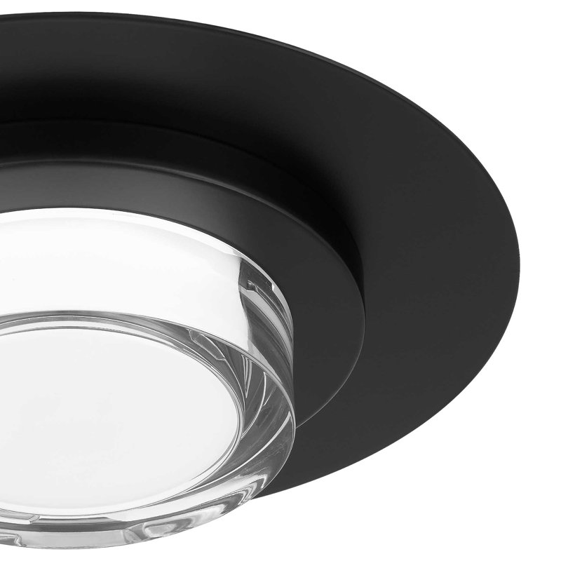 Plafonnier encastré à DEL intégré, Noir, H 2,75 po x l 12 po x P 12 po