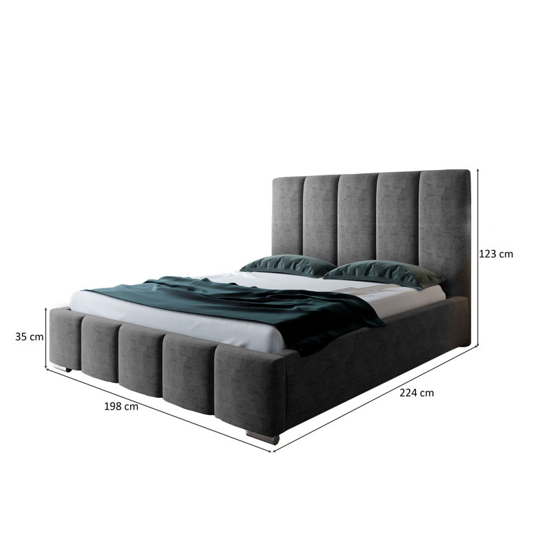 Parkgate Upholstered Bed with Storage, 180 x 200cm, Light Blue