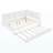 Wooden Full Size Daybed With Twin Size Trundle, Daybed With Storage Shelf And USB Charging Ports,White-734895282