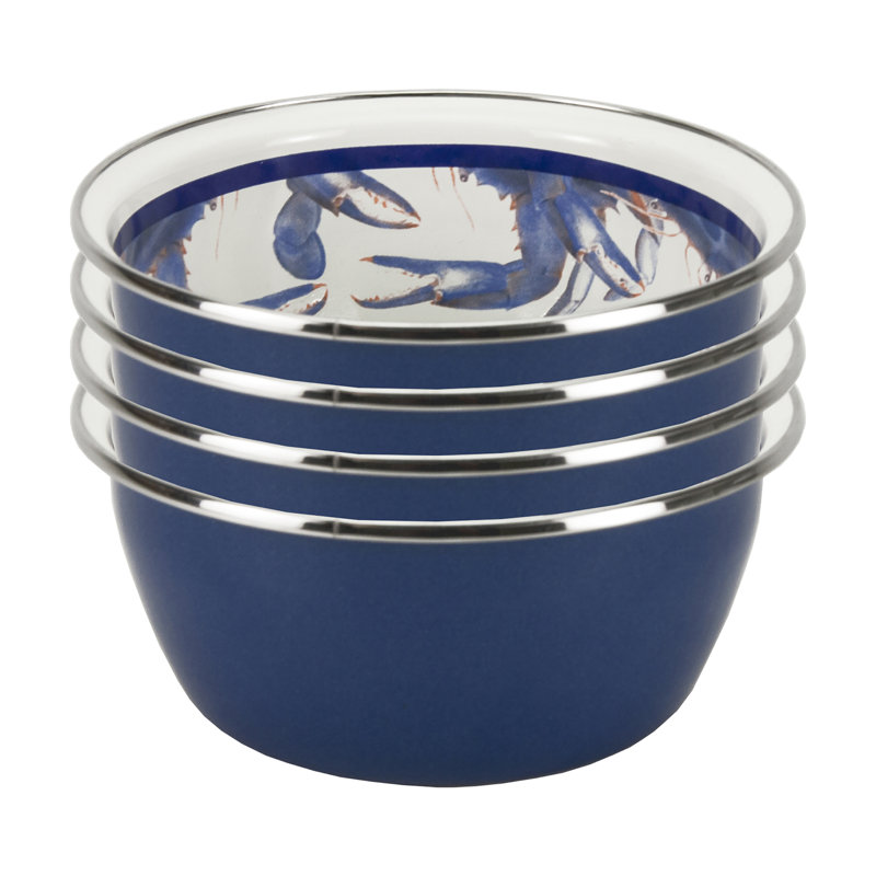 Set of 4 Blue Crab Salad Bowls