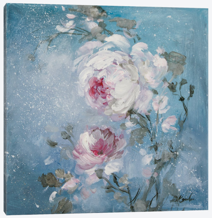 « i », reproduction d’art sur toile tendue Twilight Rose, H 26 po x l 26 po x P 1,5 po, Toile avec cadre noir, Pas de tapis