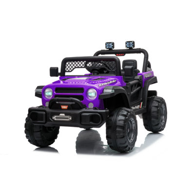 12V 2-Seater Kids Ride On Car with Parent Remote Control, Spring Suspension, LED Lights & AUX Music Port, Max Speed 3.5MPH, 66 LBS Load for Kids 37 Months+, Purple