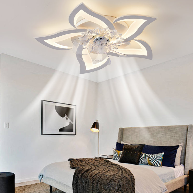 Ceiling Fans With Lamps And Remote, Reversible Dc Motor, 6 Speed, Dimmable, Memory Function, For Bedroom.