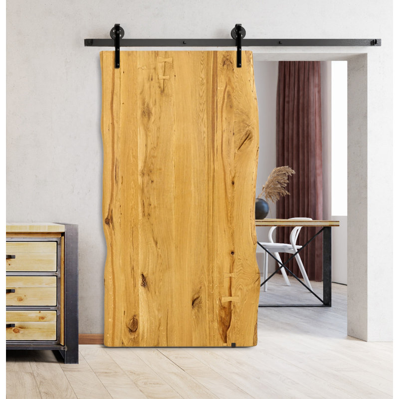 Yayla Solid Oak Barn Door, 210cm H x 80cm W x 3.5cm D, Natural Oil