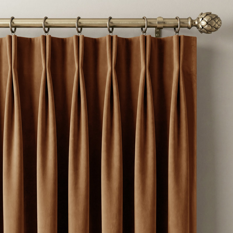  Velvet Pinch Pleated Back Tab Blackout Curtains Thick UV Protect Thermal Insulation Elegant Drapes for Season Dining Room/Bedroom/Living Room/Dorm, 2 Panels