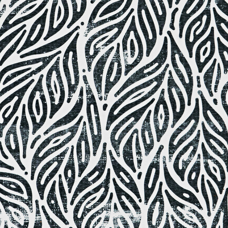 Tapis ivoire et noir lavable à la machine Leona, Tapis de couloir 2 pi x 8 pi