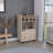 Modern Bar Cart with 2 Open Shelves  4 Cubbies and Cabinet-2117371460