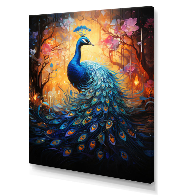 Impression sur toile Kazushige Blue Peacock Luminous, H 20 po x l 12 po x P 1 po, Toile tendue