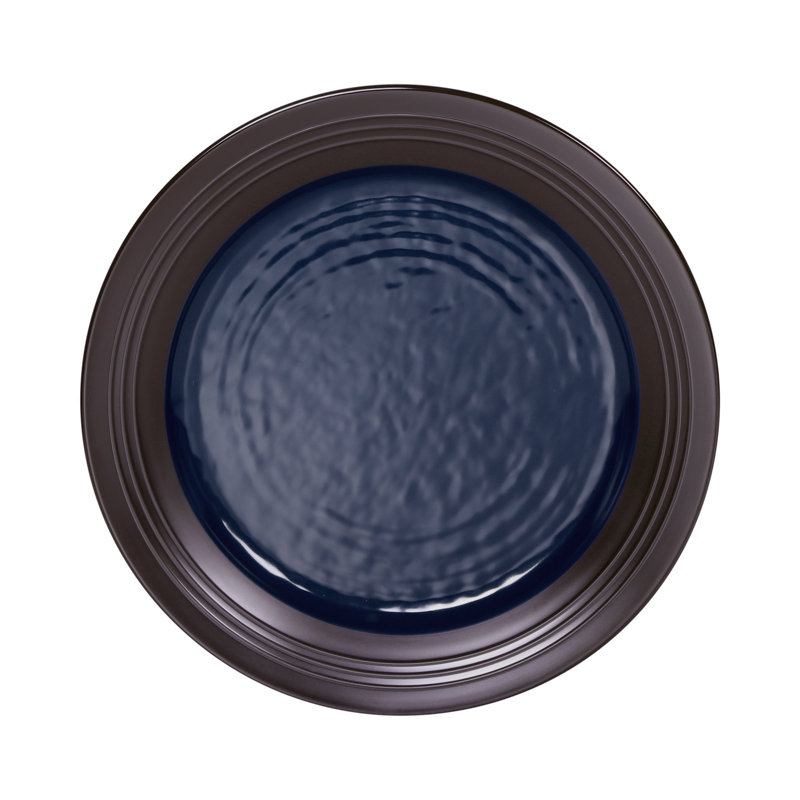 Durango Formal 11" Melamine Dinner Plate, Lapis/Chocolate