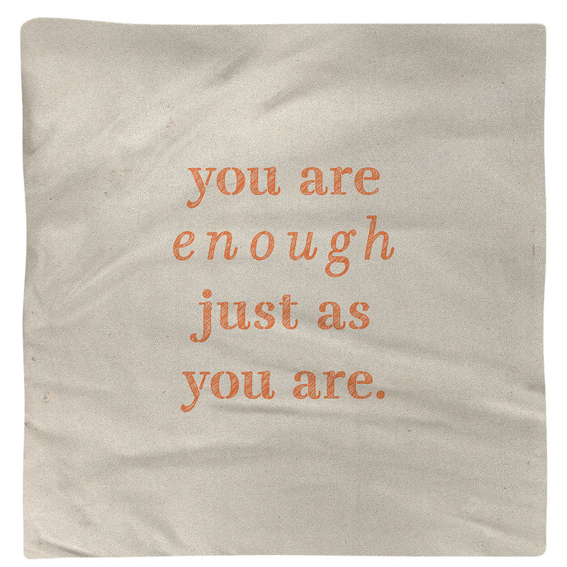 Polyester, Cotton No Pattern Square Napkin, White/Orange, Cotton, 10" L x 10" W