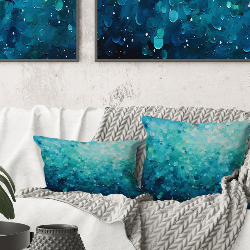 Coussin Aqua Lagoon II - Abstract Landscape